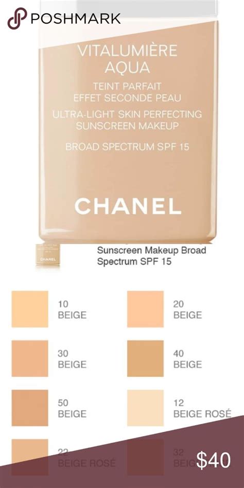 chanel vitalumiere aqua shade guide|Chanel vitalumiere aqua 20 beige.